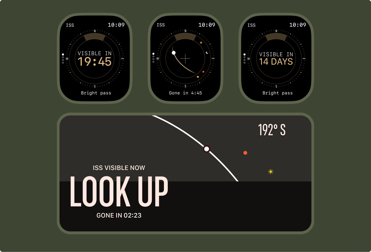 Look Up Apple Watch faces and a sky widget